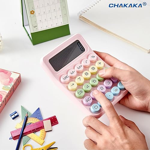 Miniatura 5 de Calculadora electrónica, pantalla LCD grande de 12 dígitos, calculadoras de escritorio pequeñas, básica rosa con botones grandes, calculadora de