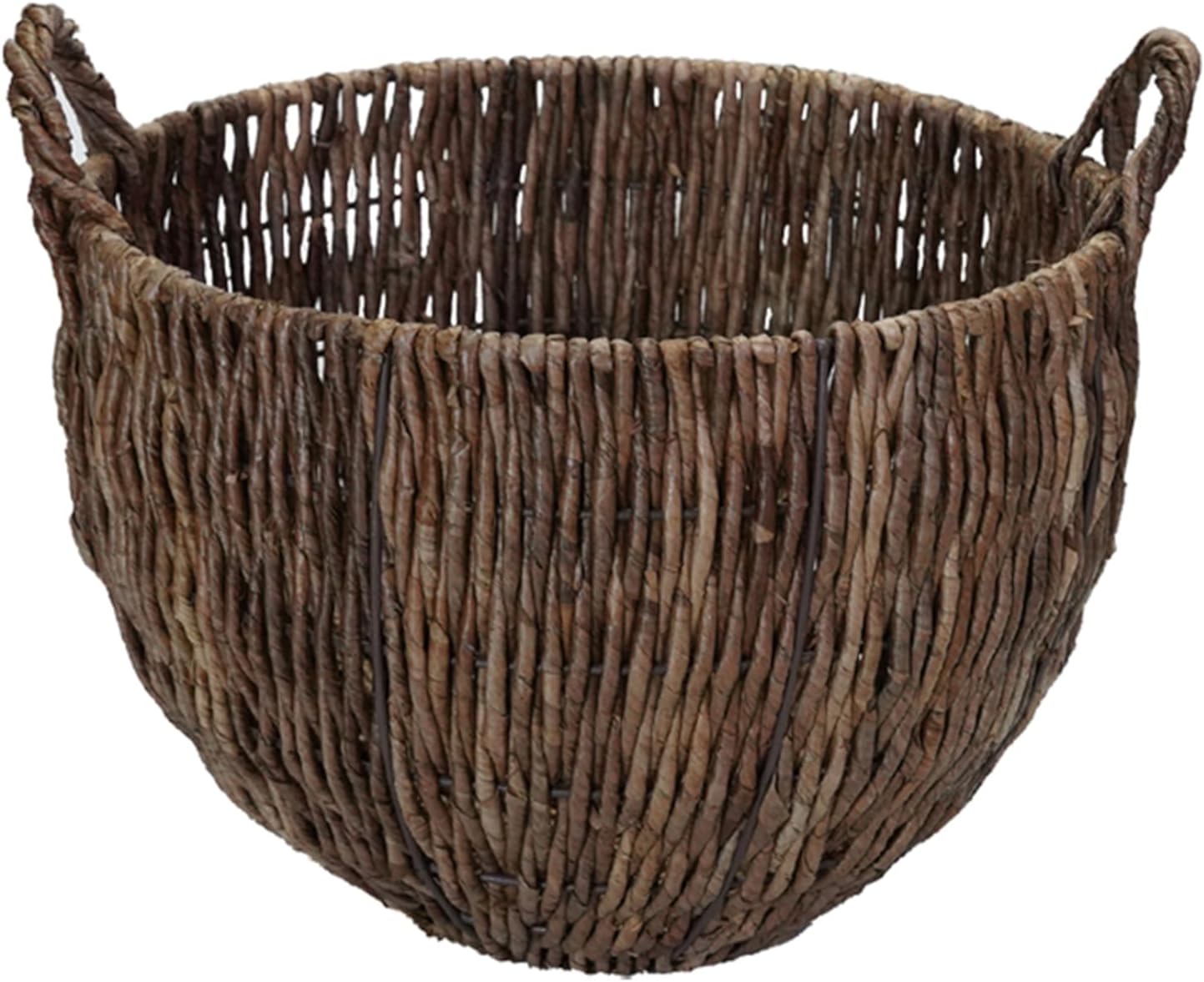 Creative Co-Op 3-Piece Woven Banana Leaf Baskets with Handles, Natural