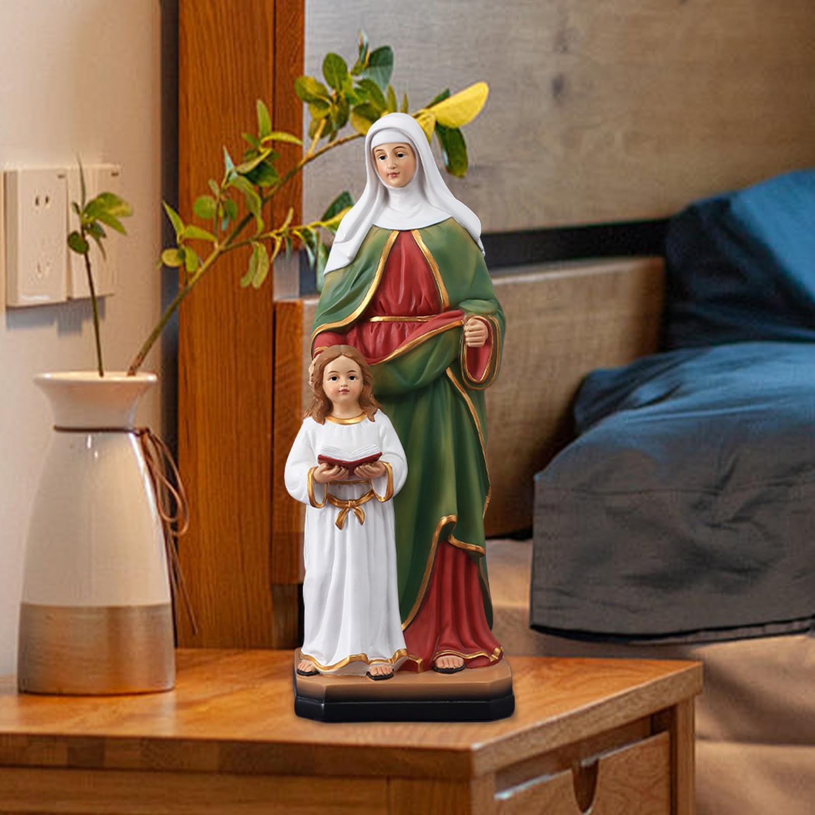 Generisch Statua di San Anna, scultura di San Anna con Maria | statua religiosa decorativa, statua religiosa in resina, da collezione, statua di San Anna per soggiorno