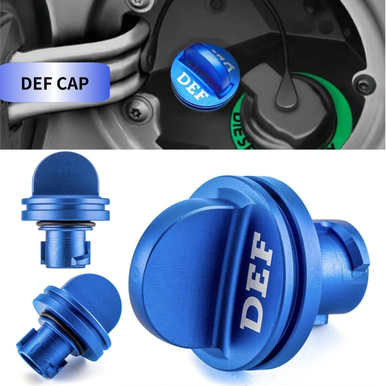 Diesel Fuel Cap & DEF lid for 2019-2024 Ram-Magnetic Diesel Lid for 2019 2020 2021 2022 2023 2024 Ram 1500 2500 3500 Green Aluminum Automotive Fuel Tank Cap Replacement Ram Accessories,Diesel+DEF cap