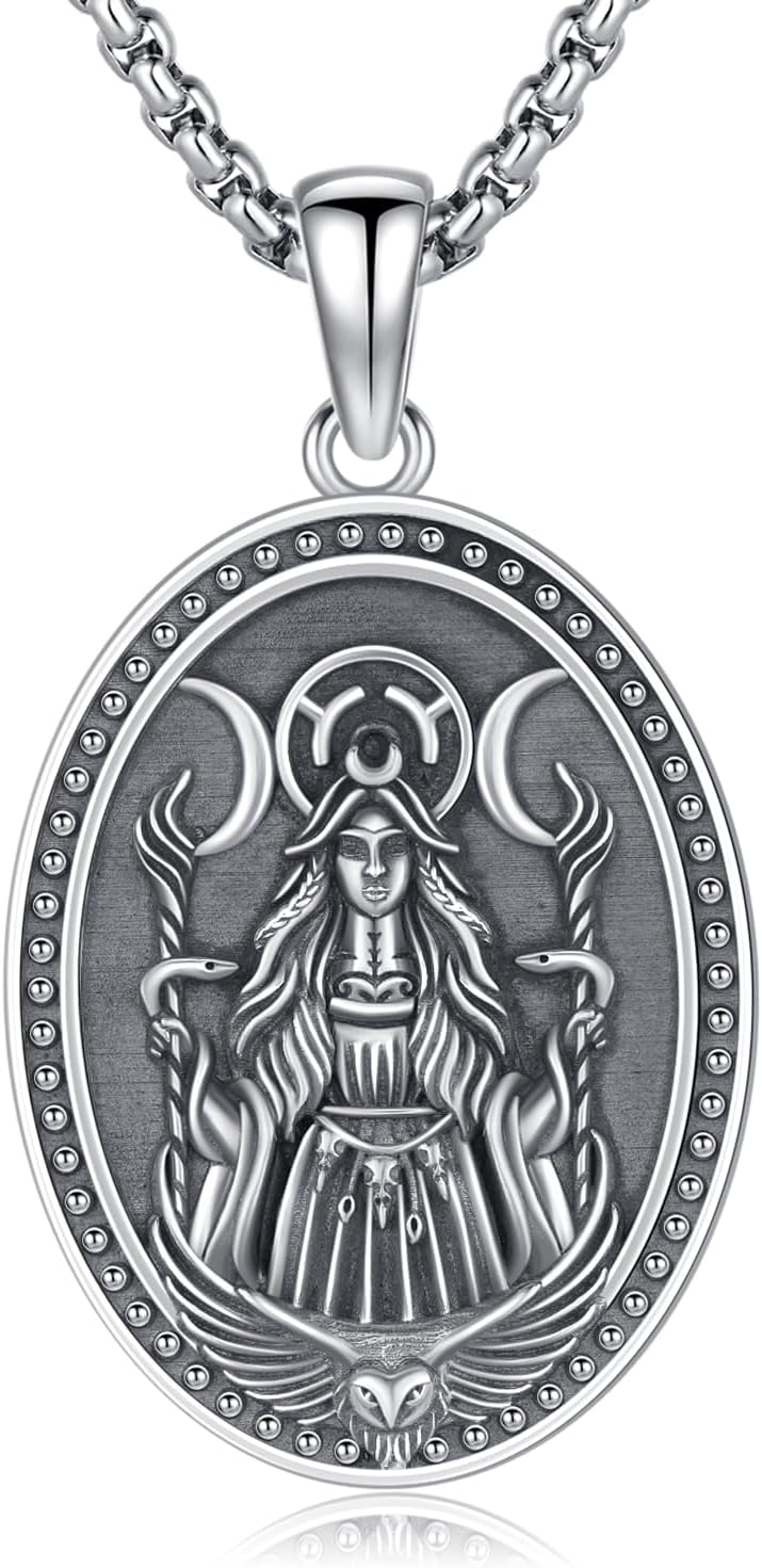 Hecate/Evil Eye/Athena/Poseidon/Necklace 925 Sterling Silver Greek Mythology Pendant Wiccan Jewelry Amulet Gifts for Men Women