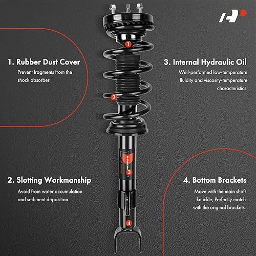Miniatura 3 de A-Premium Par (2) conjunto completo de amortiguador delantero y resorte helicoidal compatible con Chrysler 300 2011-2021 y Dodge Challenger 2011, V6