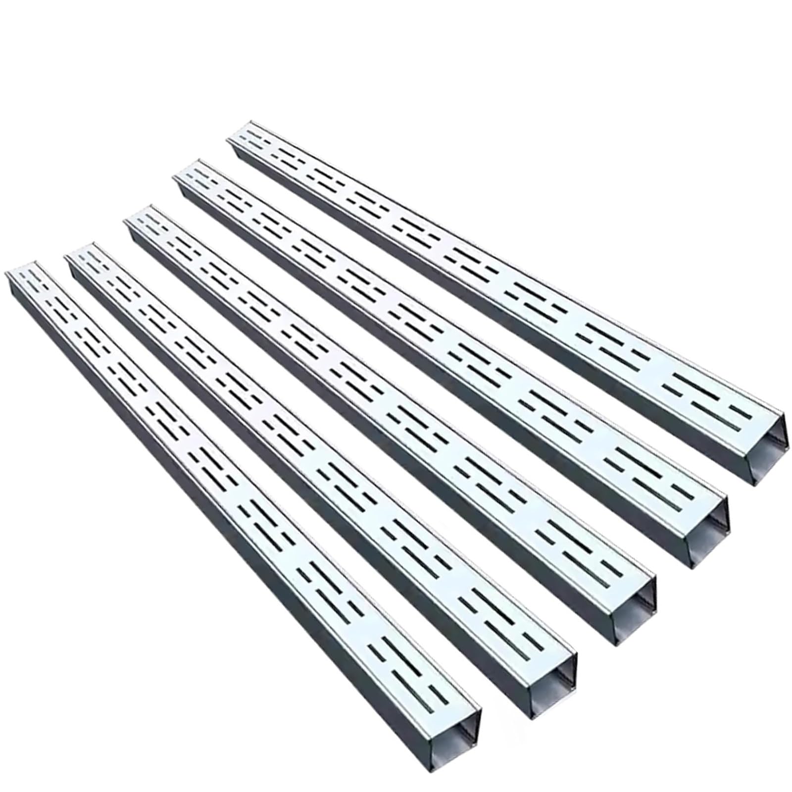 GLDYTVF Stainless Steel Drainage Channel Grate Rainwater Drainage Kit 5pcs Set Various Sizes (10x3cm/3.9x1.2in) Durable & Rust-Resistant Drain Cover