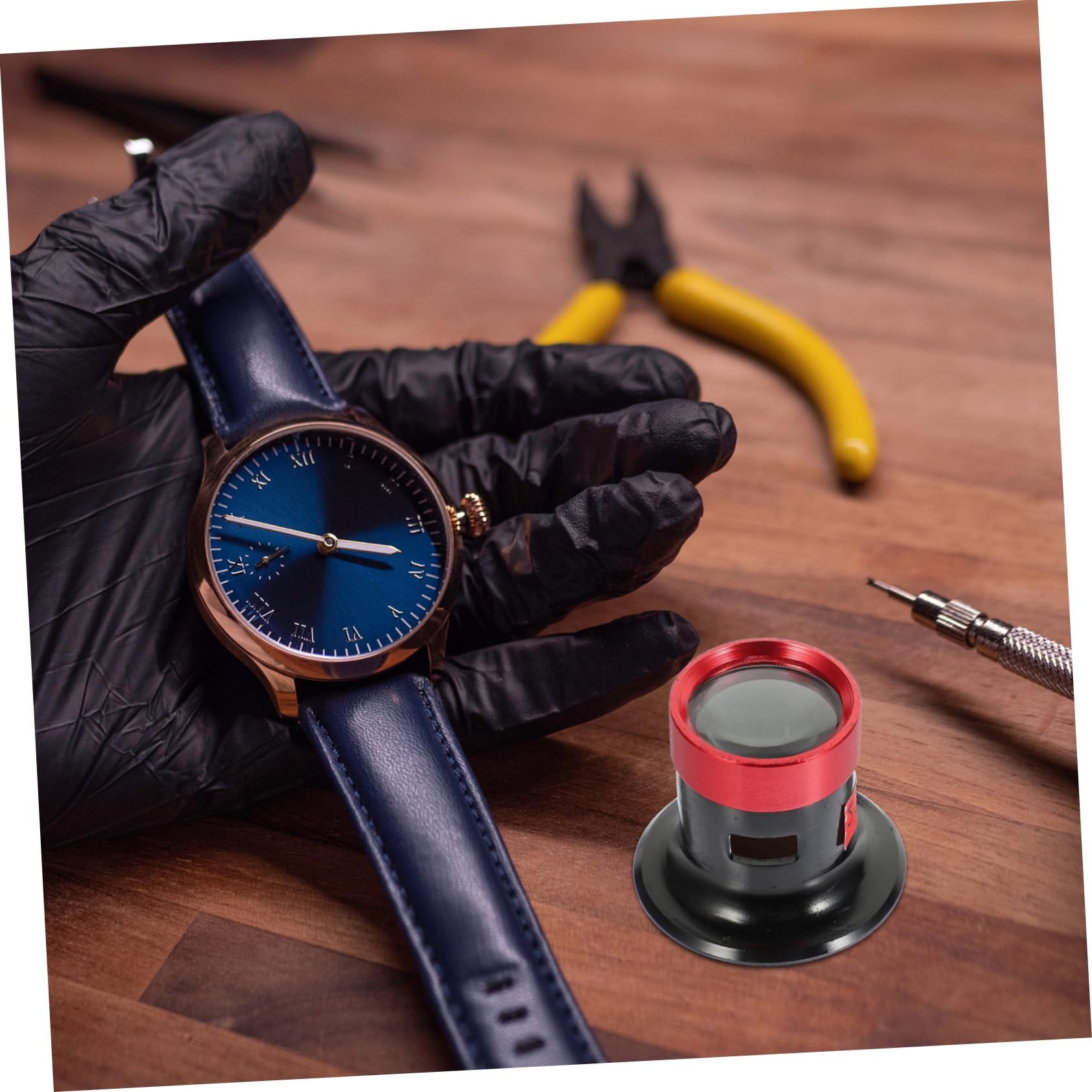 KALLORY Jewelers Loop Magnifier Replaceable Glass 20x Magnification for Watch Repair Metal Frame