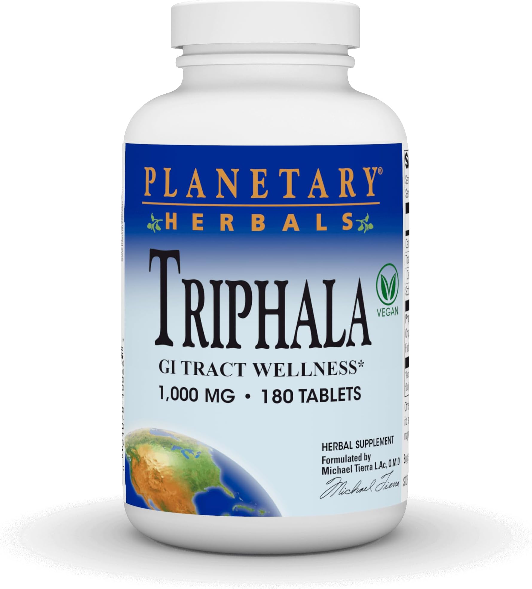 Triphala Internal Cleanser 1000mg for GI Tract Wellness - 180 Tablets