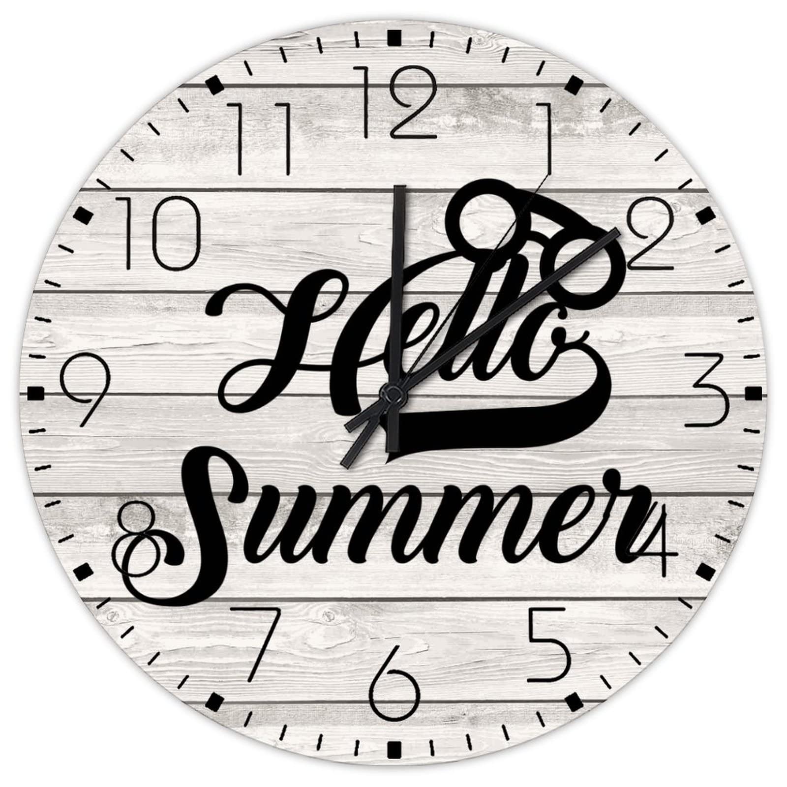 Horloge murale en bois 30,5 cm ronde silencieuse sans tic-tac