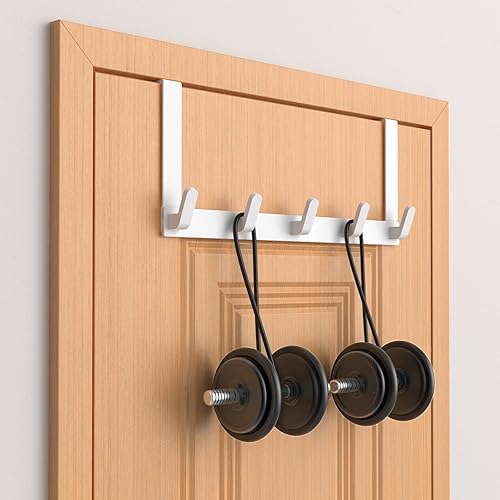 Miniatura 8 de CHAUNCEY HOME Ganchos para colgar sobre la puerta con brazos extendidos, accesorios de baño y organización de toalleros, 1 paquete, color blanco