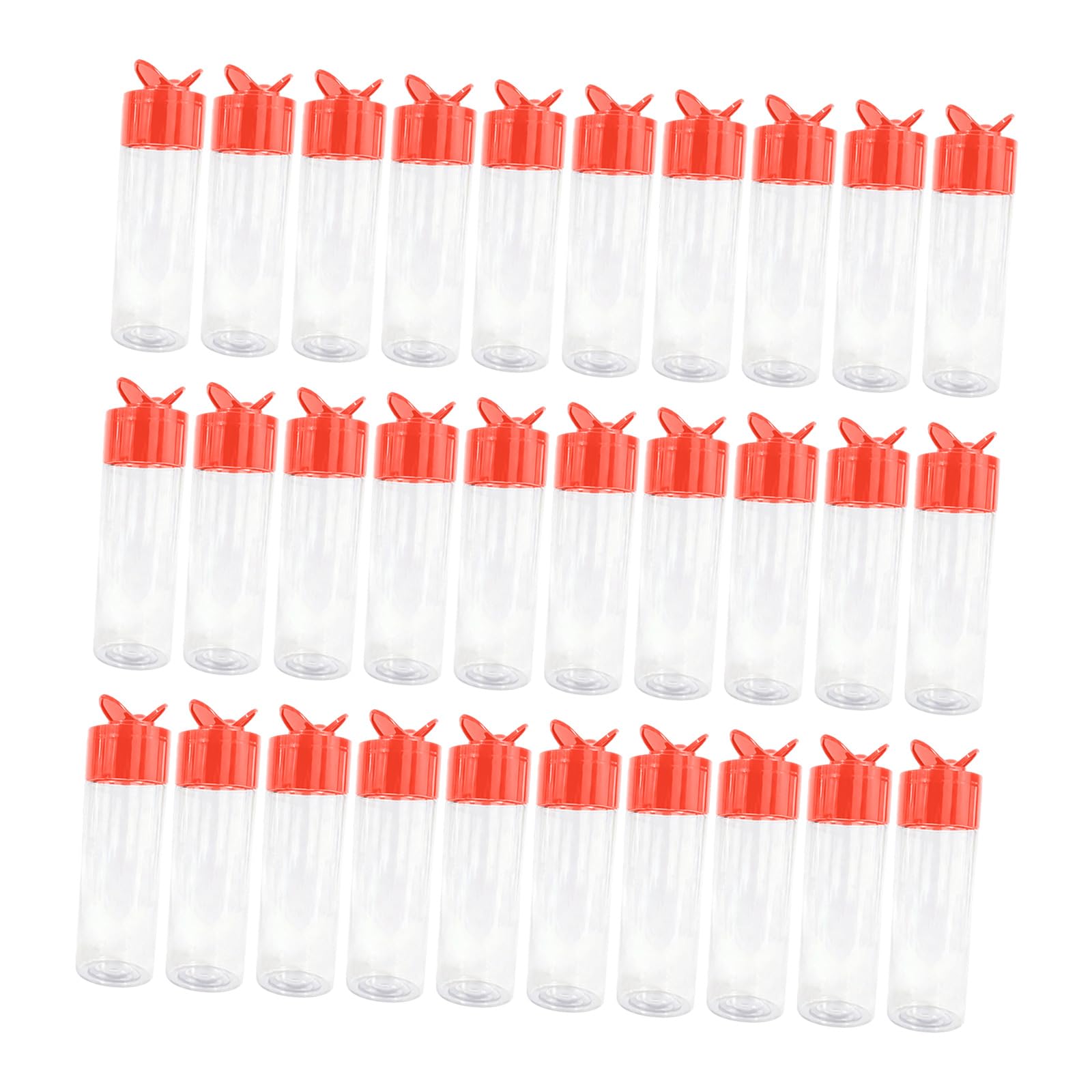 PANGBOER Set Bottiglie condimento con Design a Coperchio Diviso, contenitori Shaker in Pet Trasparente da 6, 7 ​​Once, Confezione da 30 per Uso da Tavolo in Cucina Set Bottiglie condimento Dispenser