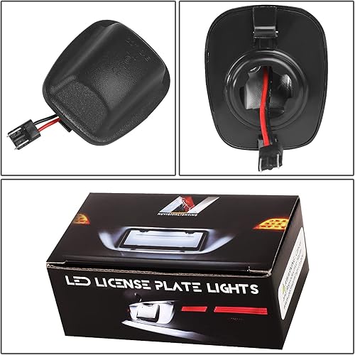 Miniatura 5 de NUVISION LIGHTING NVL-LPL-016 - Par de luces LED de carcasa negralente transparente para matrícula compatibles con Xterra 1994-2004  Frontier