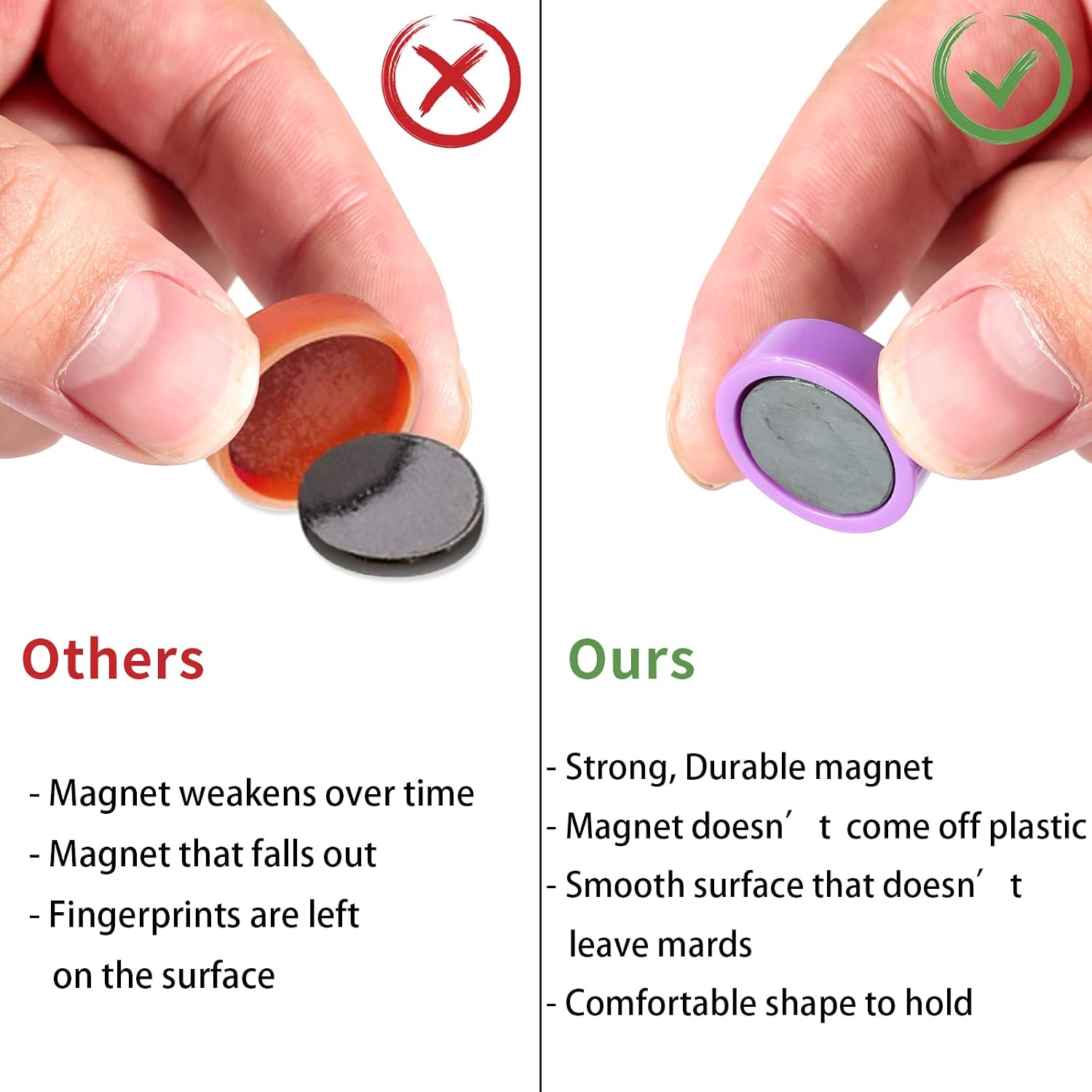 Fridge Magnets 40 Pack Small Round 10 Assorted Colors Strong Hold image 5