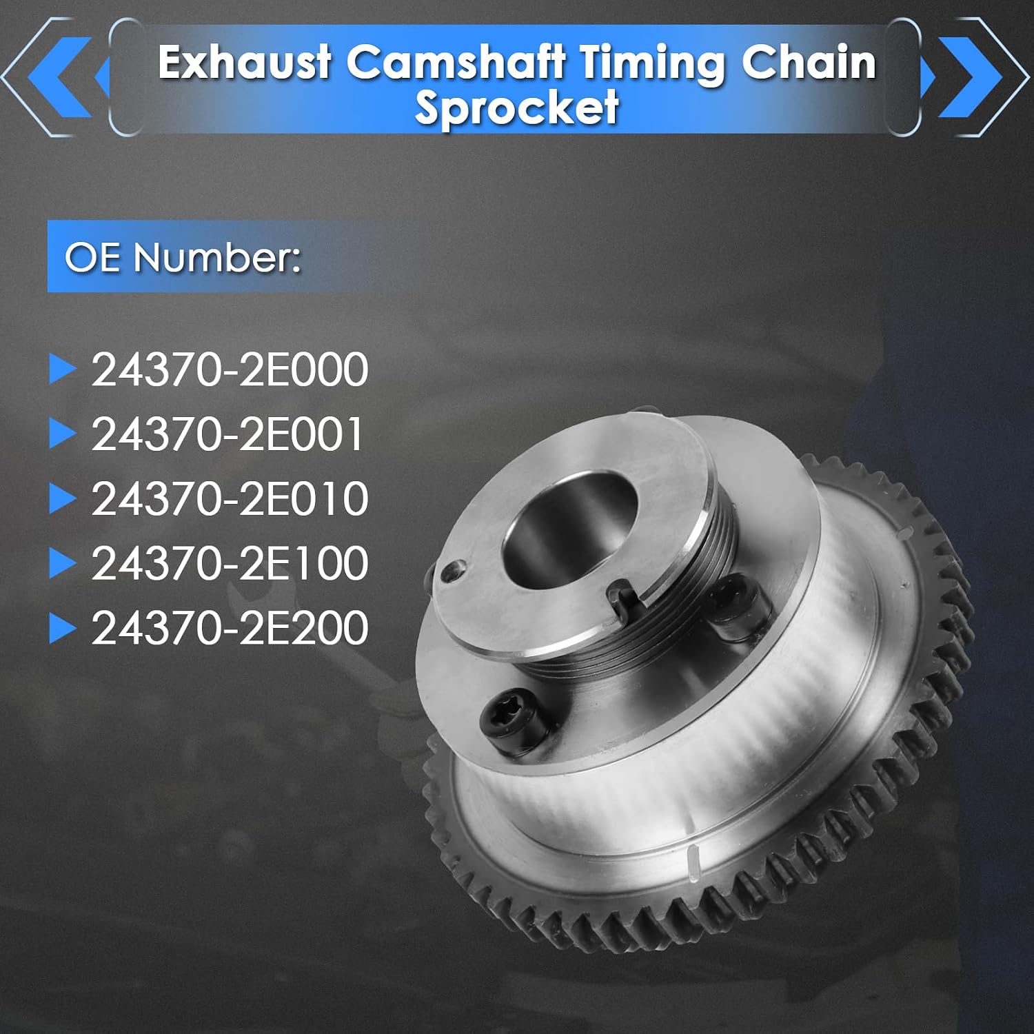 Exhaust Variable Valve Timing VVT Sprocket Cam Phaser Compatible with Hyundai Elantra 2011-2015 Elantra GT 2013 Elantra Coupe 2013-2014 & Kia Soul 2011-2018 Forte Replace OE 24370-2E000