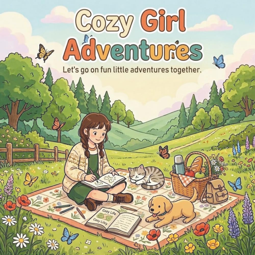 Cozy Girl Life : Cozy Adventures: A Cute and Cozy Coloring Book Featuring Cozy Adventures, Sweet Pets, and Relaxing Fun Scenes