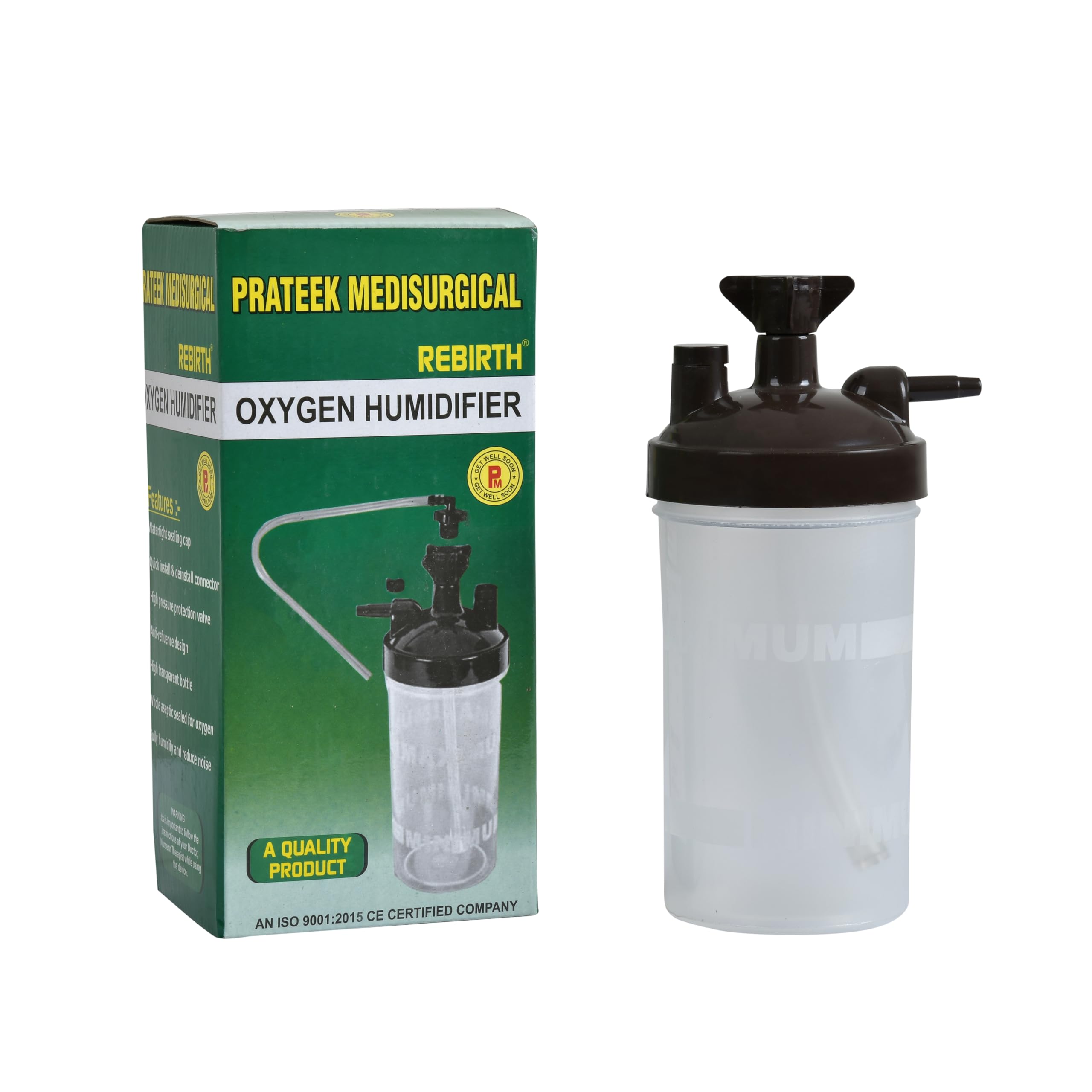 REBIRTH Humidifier Bottle for Oxygen Cocentrator, Respiratory without Connector, Suitable for all types of oxygen concentrator machines, Increases Humidity, Supplemental Oxygen Support (Pack of 1) (B0D9SL83T4) Amazon Price History, Amazon Price Tracker