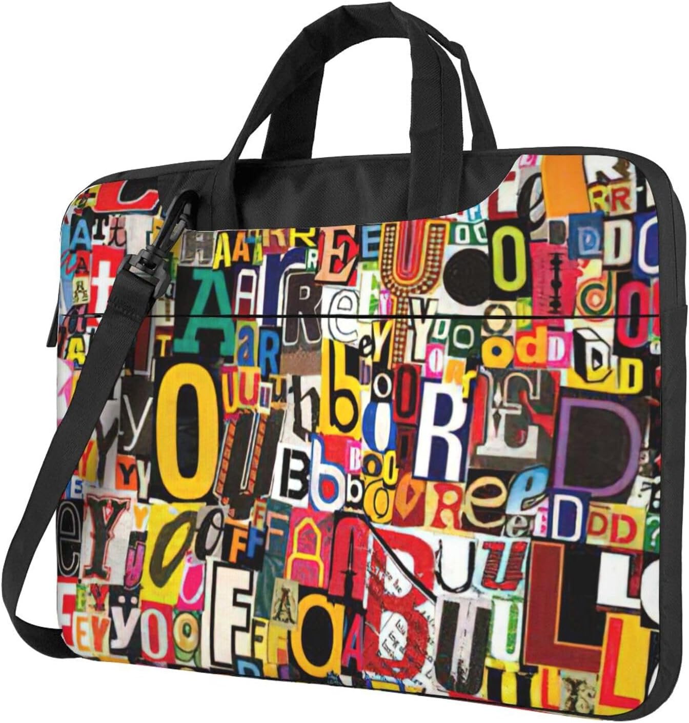 Letter and number Print Laptop Shoulder Bag Messenger Bag Notebook with Accessories Pocket 13/14/15.6 inch