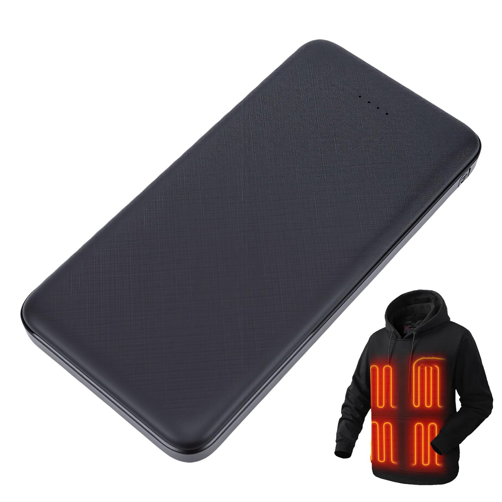 Batterie portable 10 000 mAh pour gilet chauffant, veste, pantalon, avec deux ports USB et écran numérique intelligent