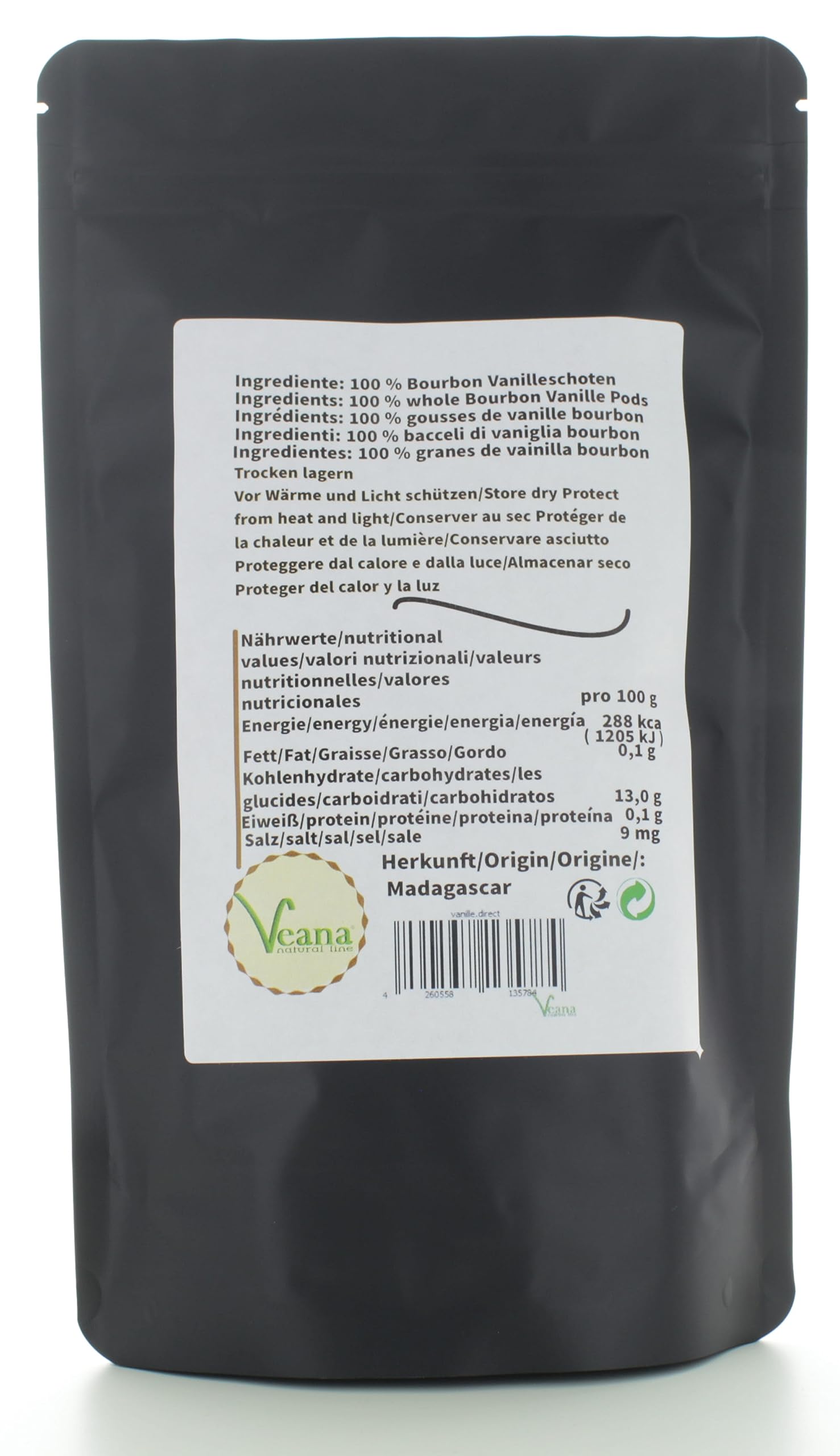 Lot de 10 gousses de vanille Bourbon - 12-13 cm - 100 % naturelles - En provenance de Madagascar