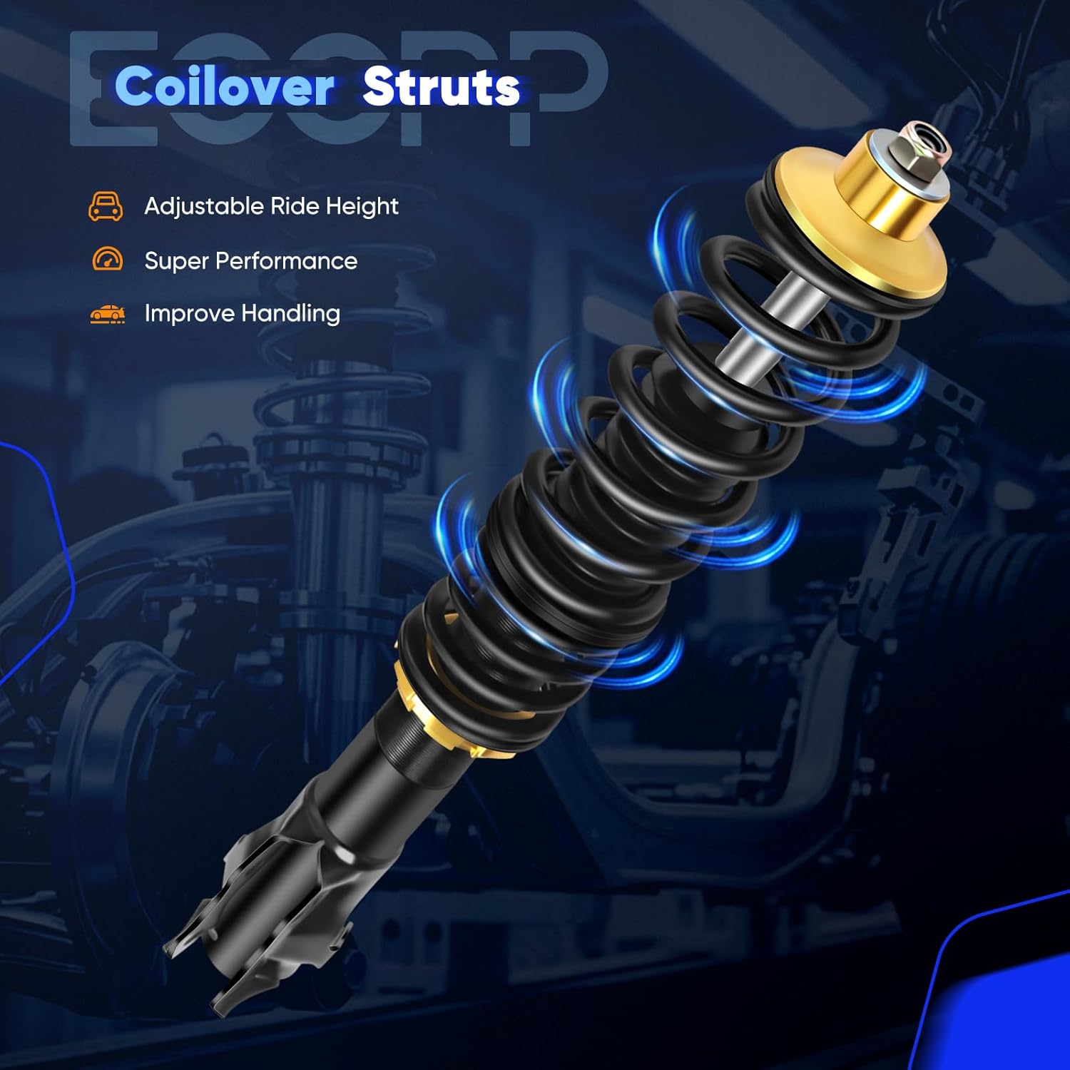 ECCPP Coilover Struts fit for VW Shocks Adjustable Coilovers Suspension Shocks and Struts Full Set fiit for 1995-02 for VW for Cabrio /1990-95 for VW for Corrado /1985-1999 for VW for Golf/for Jetta
