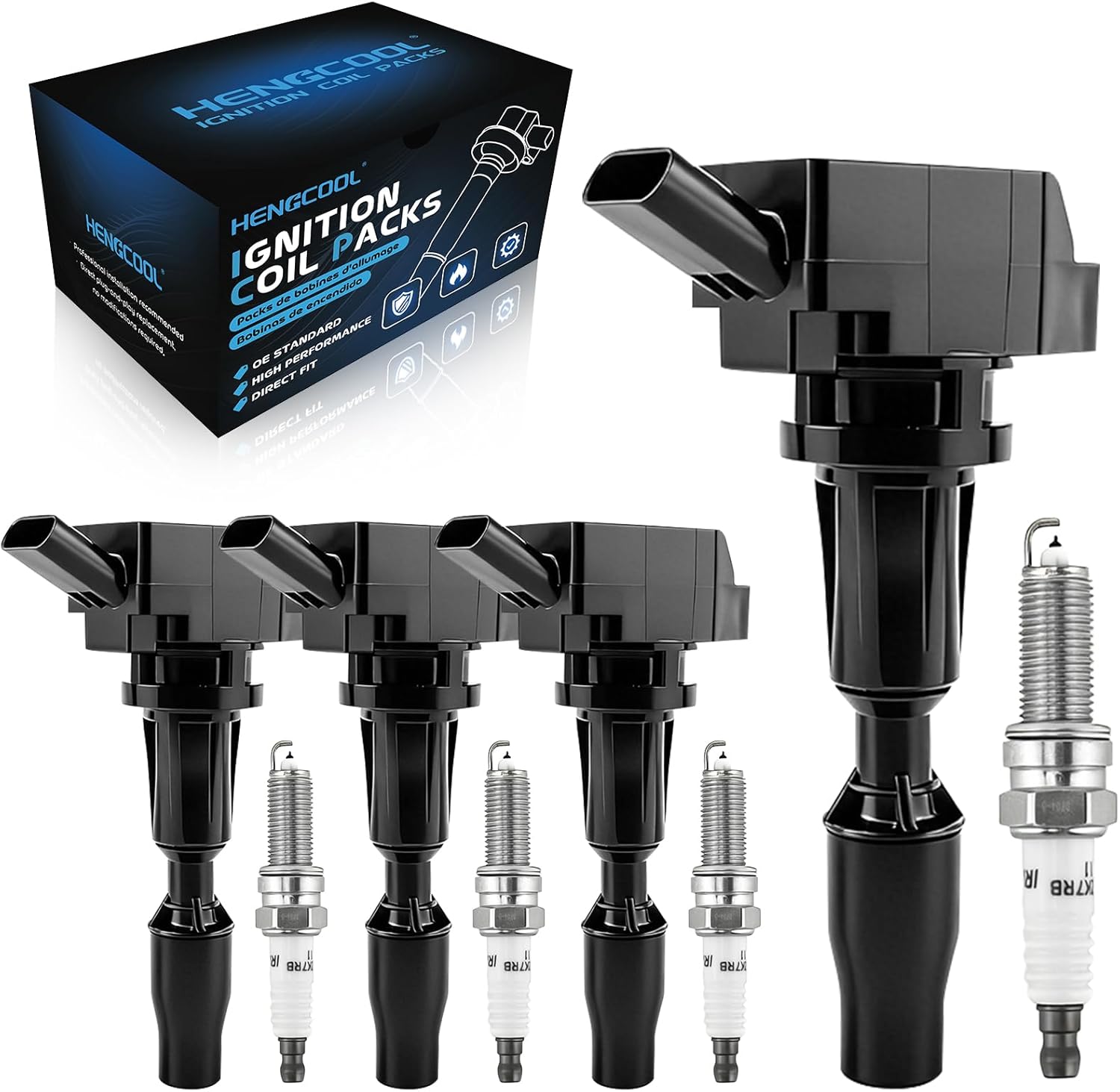 UF764 Ignition Coil Pack and Iridium Spark Plugs for Hyundai Tucson 2018-2020, Santa Fe 2017-2020, Sonata 2015-2019, for Kia Sportage 2017-2020, Sorento Optima 2016-2020 L4 2.4L Set of 4