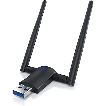 CSL WLAN Stick 1200 Mbit/s WiFi Dual Band Adapter 5GHz + 2.4GHz Dual Band 1200 Mbit/s USB 3.0 WiFi Dongle 1200 mbps with 2 x 5 dBi Antenna for PC Desktop Laptop Windows 7 8 8.1 10 11