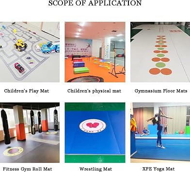 Gymnastics Mat Roll Out Cheerleading Fitness Mats With Grippy Carpet Top, Sturdy Foam Wrestling Mats For Gymnastics Indoor Gymnastics Tracks Exercise(Size:1.9m*0.9m*4cm)