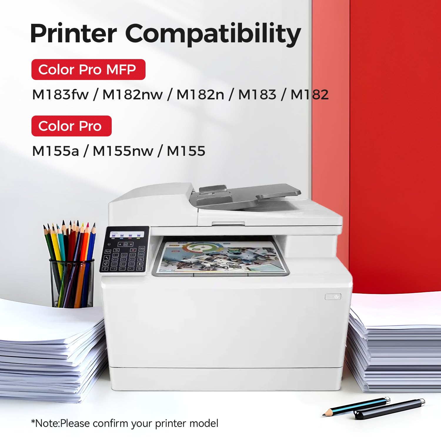 215A Toner Cartridge Set 4-Pack High Yield Replacement for HP 215A W2310A W2311A W2312A W2313A Compatible with HP Color Laserjet Pro MFP M182n M182nw M183fw M155a M155nw Printer Ink Black All-in-One