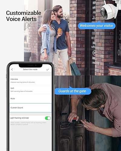 Miniatura 3 de EZVIZ Cámara de seguridad al aire libre, cámara WiFi 2k+, IP67 impermeable, visión nocturna a color, alertas de voz personalizables, detección de