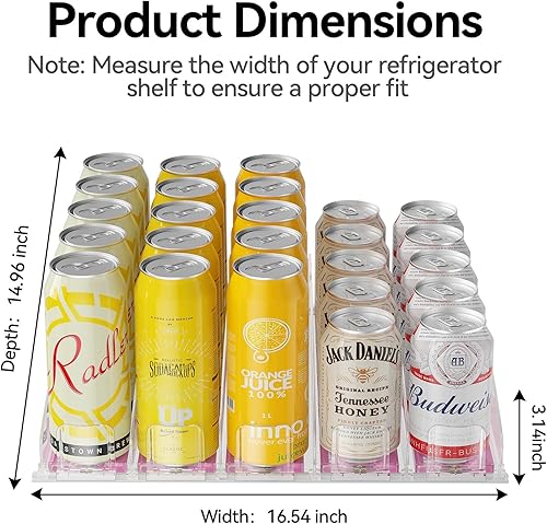 Miniatura 2 de LAMU Organizador de bebidas para refrigerador, amortiguador de velocidad estabilizable, dispensador automático de latas de soda, organizador de