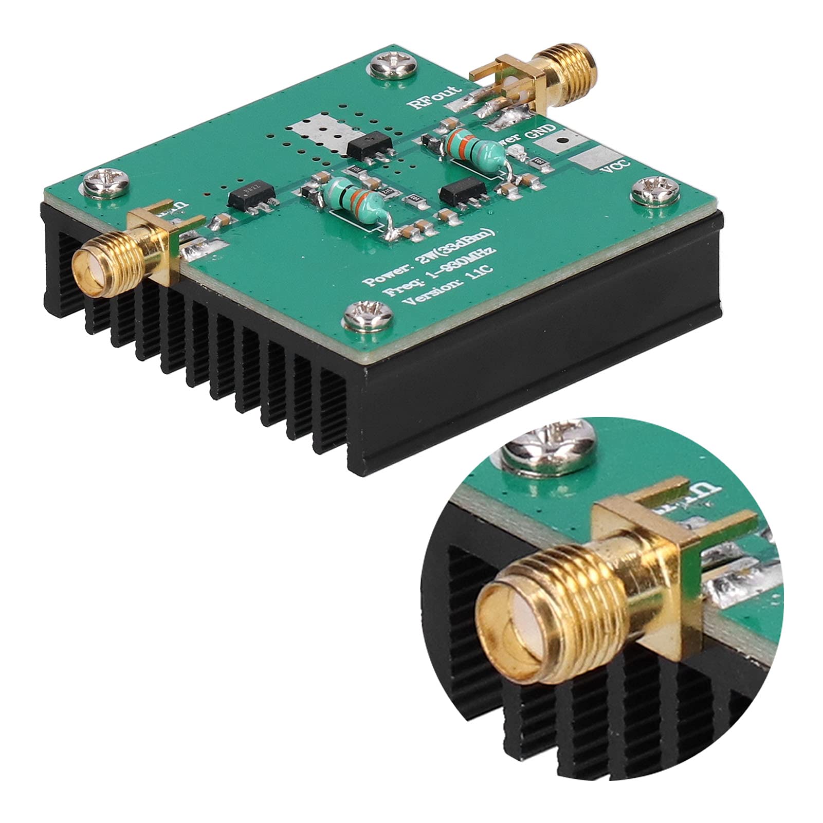 Modulo Amplificatore RF a Banda Larga, 1-930 MHz, 2.0W di Potenza in Uscita, 12V DC, Connettore SMA Femmina