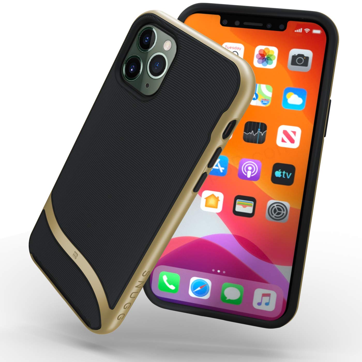 SnuggiPhone 11 Pro Max (2019) Case - Slim Cover Protective Pulse Series Silicone Shockproof - Gold