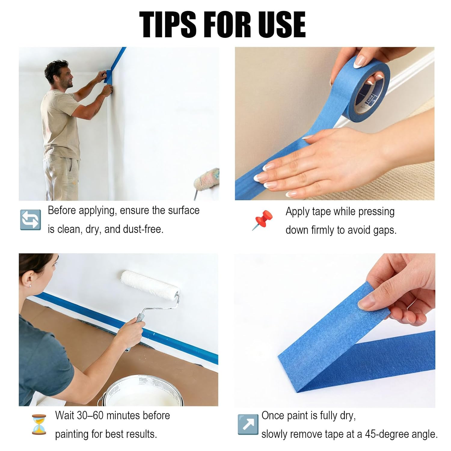 Blue Painters Tape 1 Inch Bulk - 20 Rolls x 55 Yards, Total 1100 Yards, for Walls Painting, Packing, Automotive & Home Use