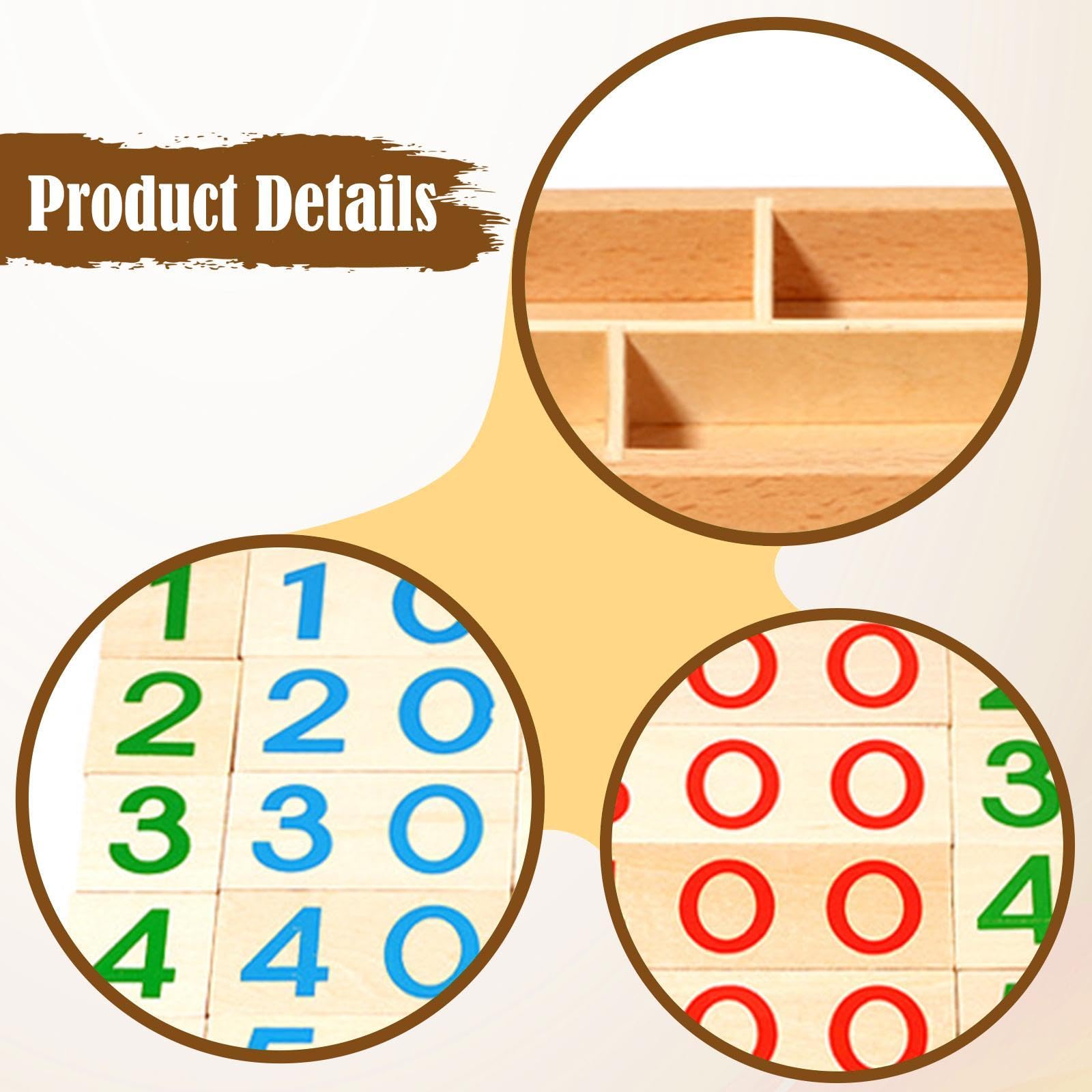 Numero Carte Apprendimento Set Carte Educative Prescolari in Legno Strumento Didattico Conteggio Manualità Adatto per Bambini Insegnanti Casa Scuola