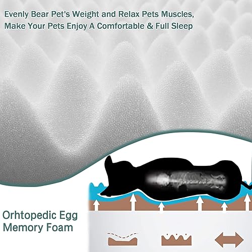 Miniatura 9 de PAGGED Almohadilla gris XL para jaula para perros de 42 x 28 pulgadas, espuma viscoelástica, cama para perrera grande, de franela suave, lavable,