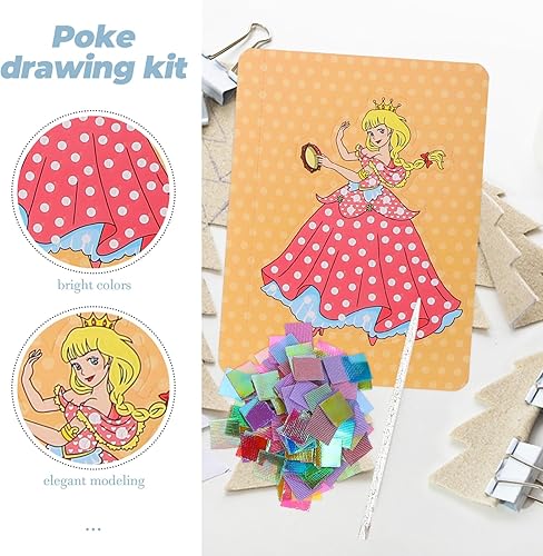 Miniatura 9 de EXCEART Manualidades de arte para niños, 2 juegos de tela de pintura de pinchazos, juguetes de arte de bricolaje, material de tela, manualidades,