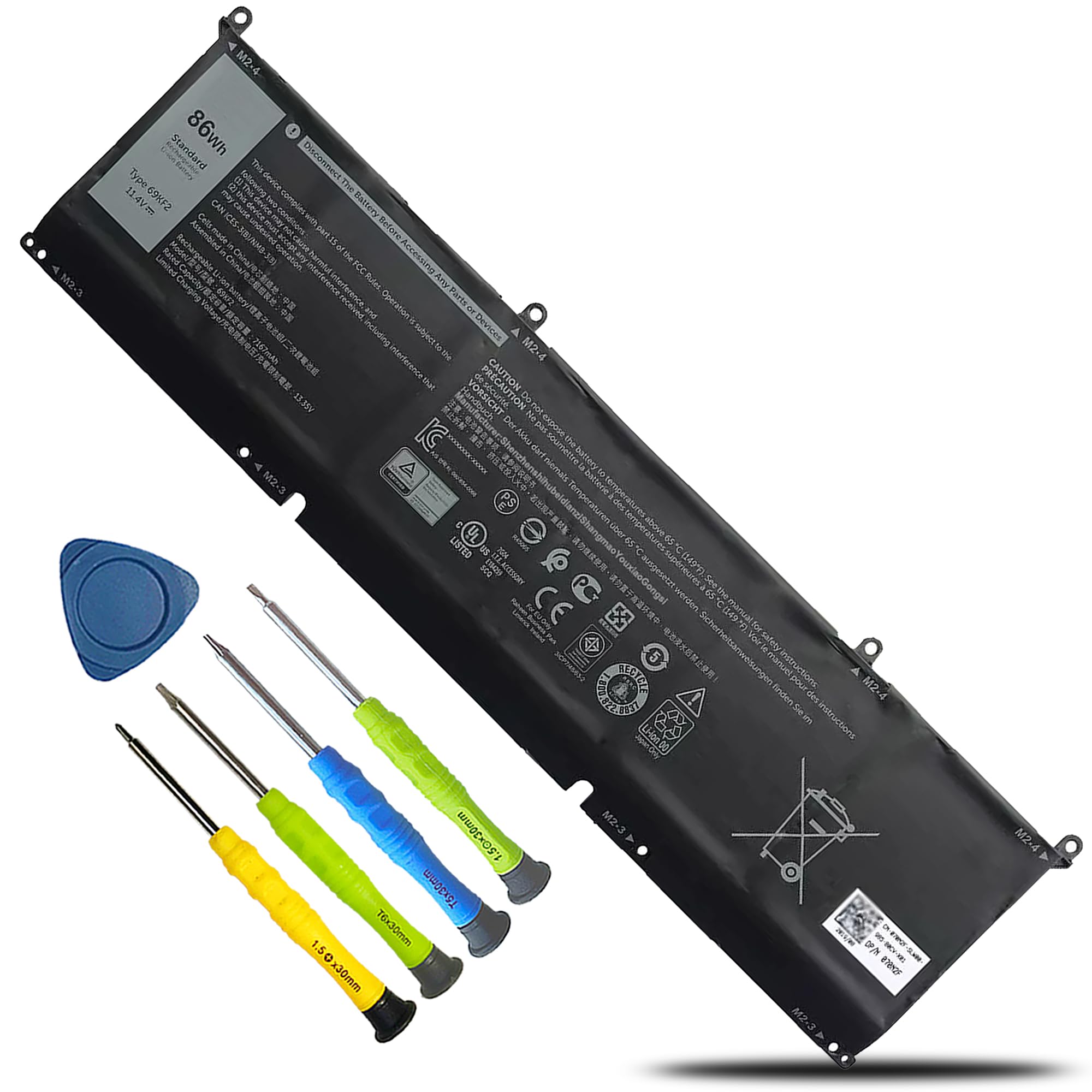Amazon.com: 69KF2 86Wh Battery for Dell XPS 15 9500 9510