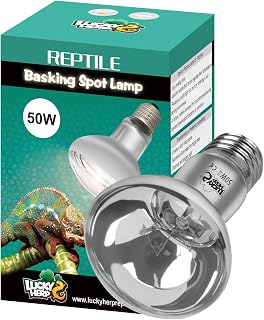 LUCKY HERP 50W UVA Reptile Heat Lamp Bulb Clear Basking Spot Light for Bearded Dragons, Turtles, Snakes, Lizards