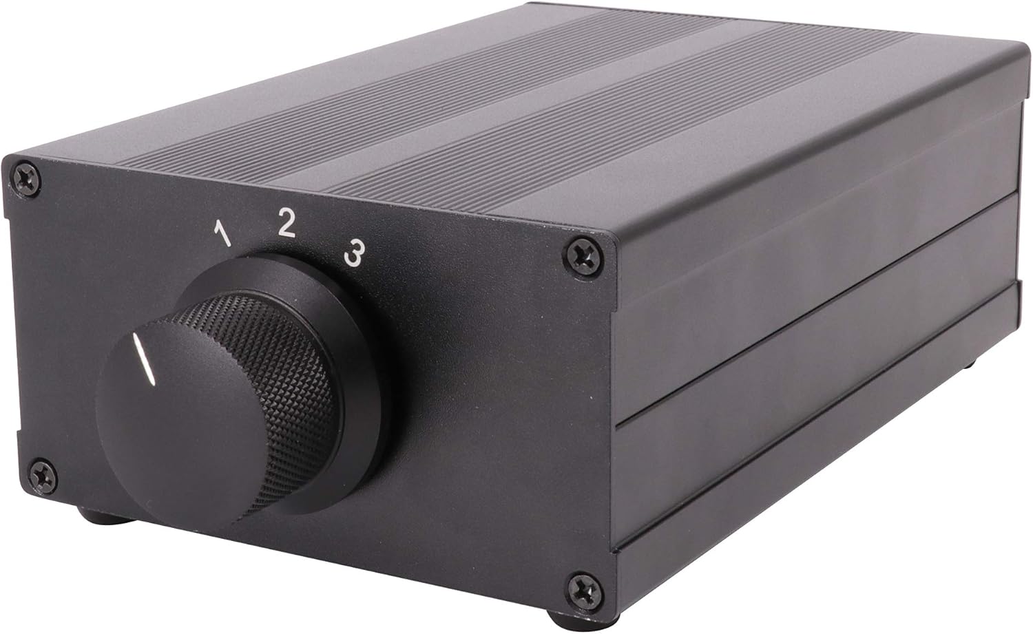 3 in 1 Output RCA Switch Box 3:1 Stereo Audio Signal Sources Selector Splitter Box Switcher Hand Made (Black)