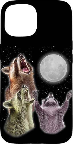 Miniatura 10 de Funda para iPhone 13 3 Raccoon Moon aullando divertido mapache animal amante zoólogo