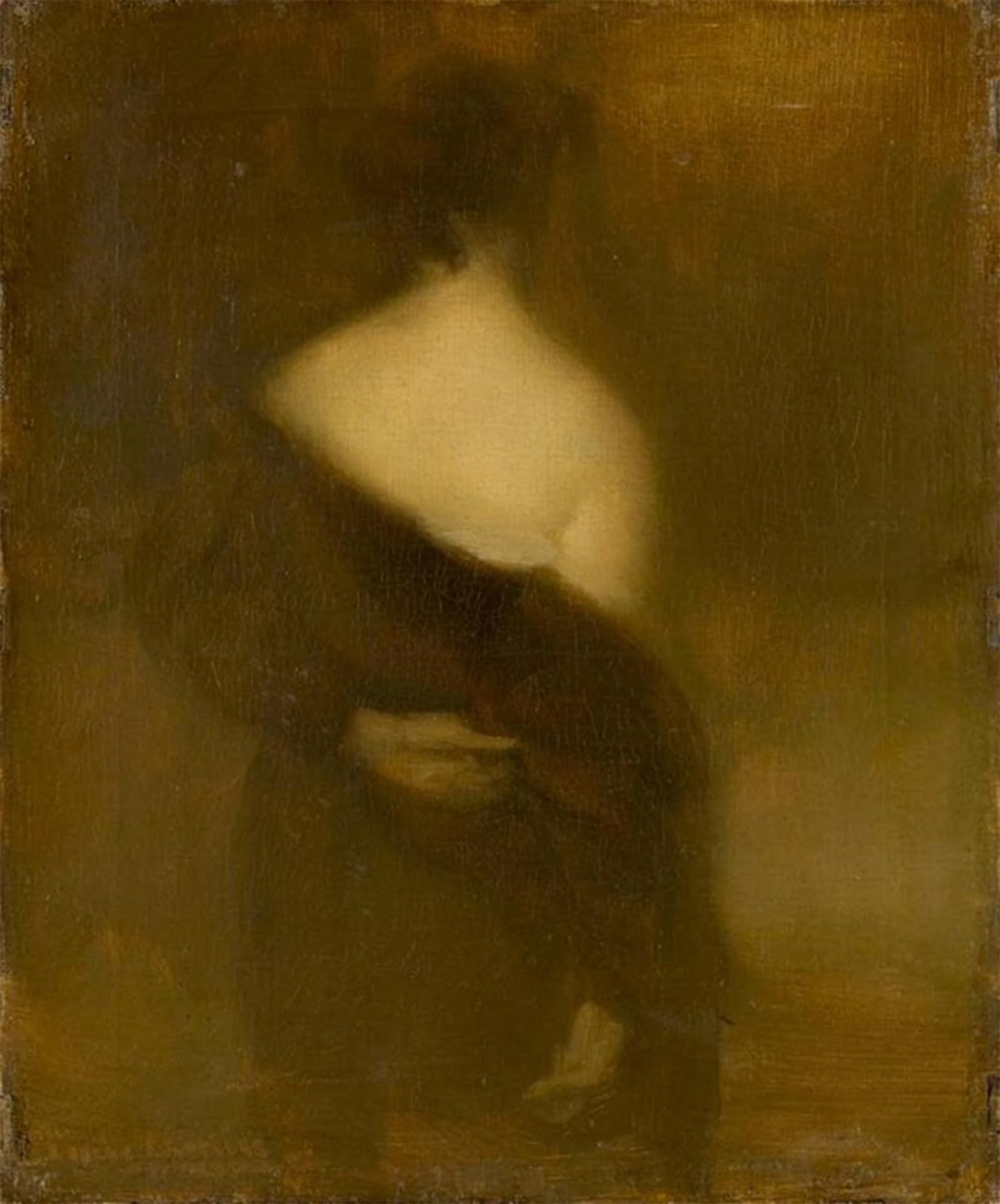 ARTXLXXBN Famous Painting Canvas Artwork Graffiti Print Femme De Dos Se Déshabillant by Eugene Carrière Portrait Canvas Image for Home Decor 60x90cm