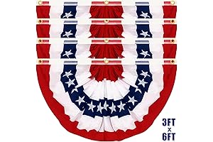 4 Pack American Flag Banners 3x6 Feet for Patriotic Decorations 4th of July Memorial Day