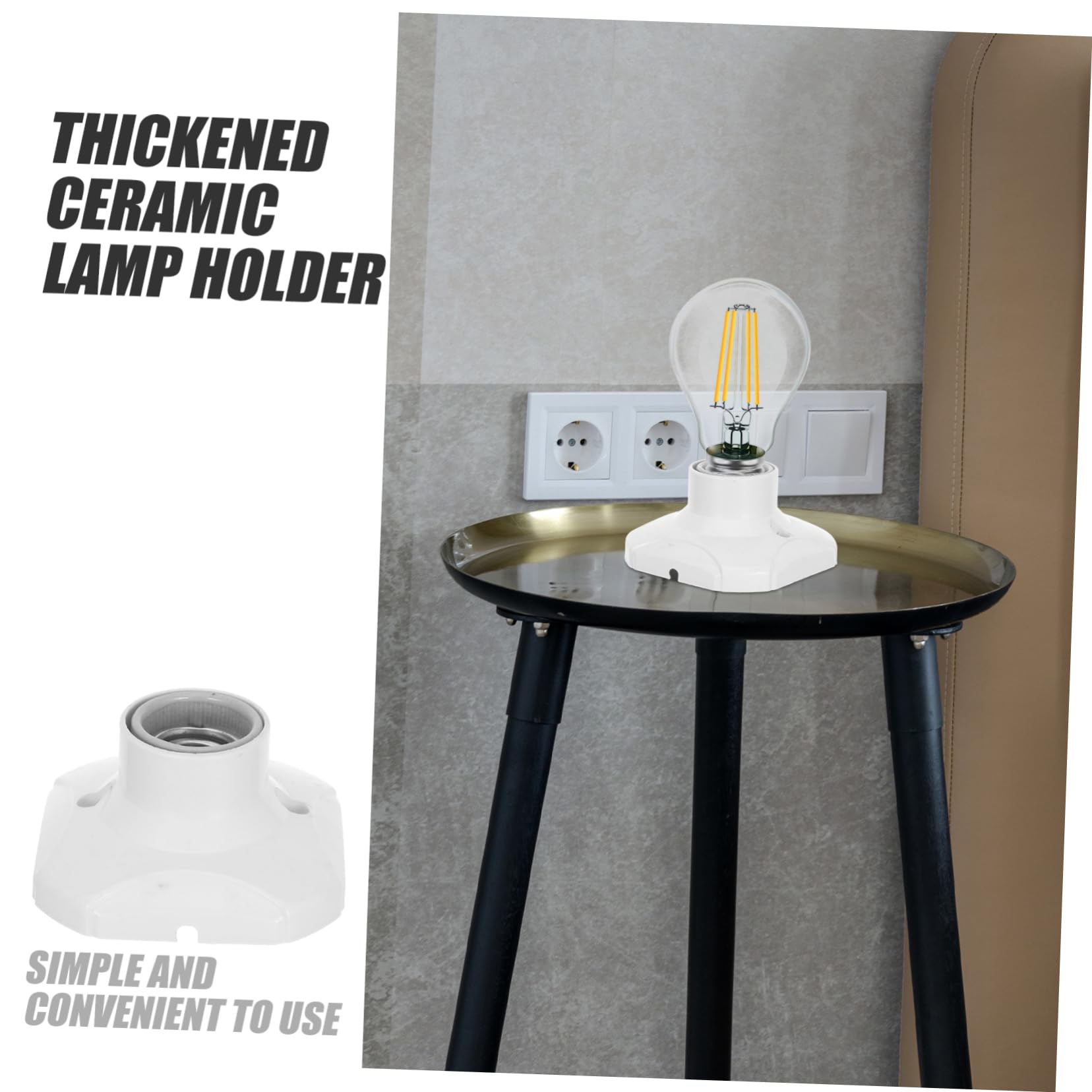 Porta Lampada a Vite E27 per Soffitto, Confezione 20 Pezzi | Bianco, Pp, Rame e Ceramica, Installazione Facile per Ambienti Domestici e Commerciali