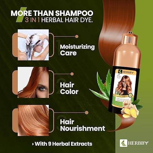 Miniatura 9 de HERBBY Champú con color para cabello gris para cobertura y transformación del color con 9 extractos herbales  De larga duración (6-8 semanas),
