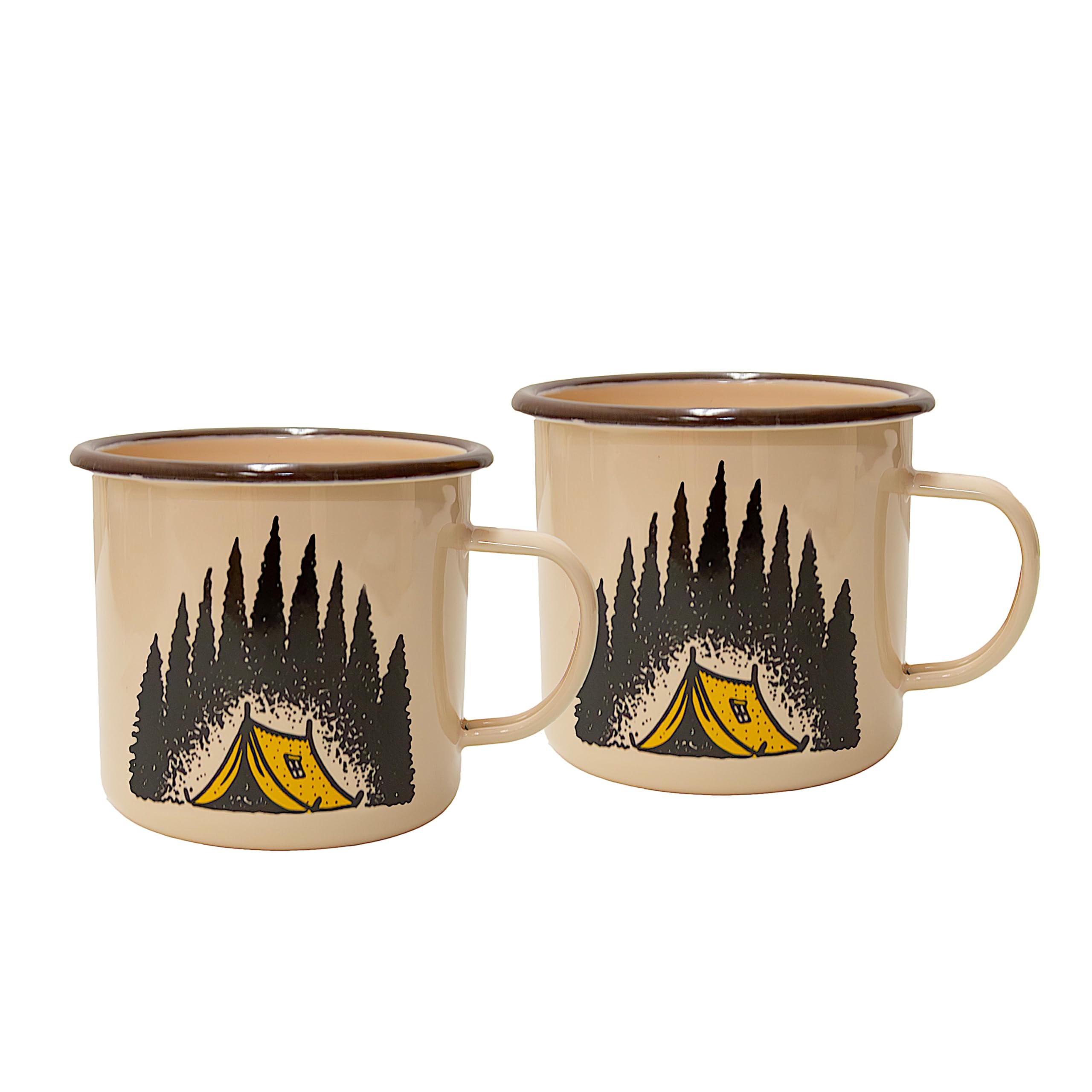 Stansport 24 OZ Camp Scene Enamel Mug Set - 2 Pack