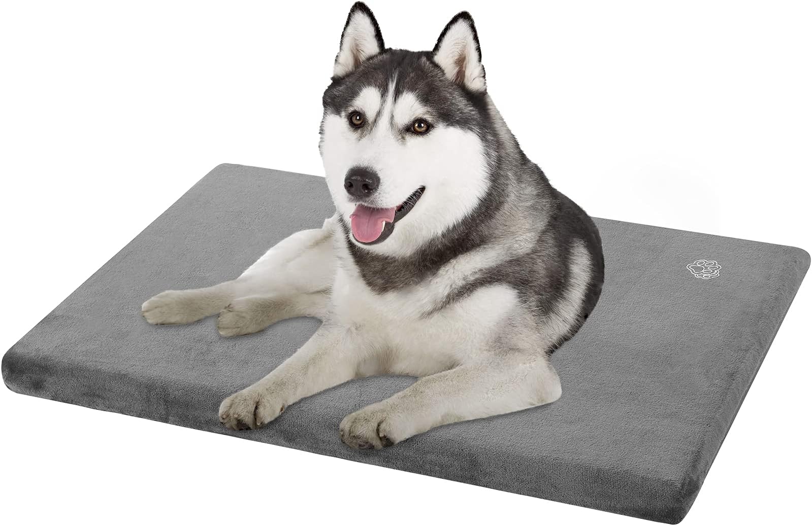 Large Washable Dog Mattress with Waterproof Liner, Reversible Dog Bed for Crate, Firm Support, Grey, 89x56x7.5cm
