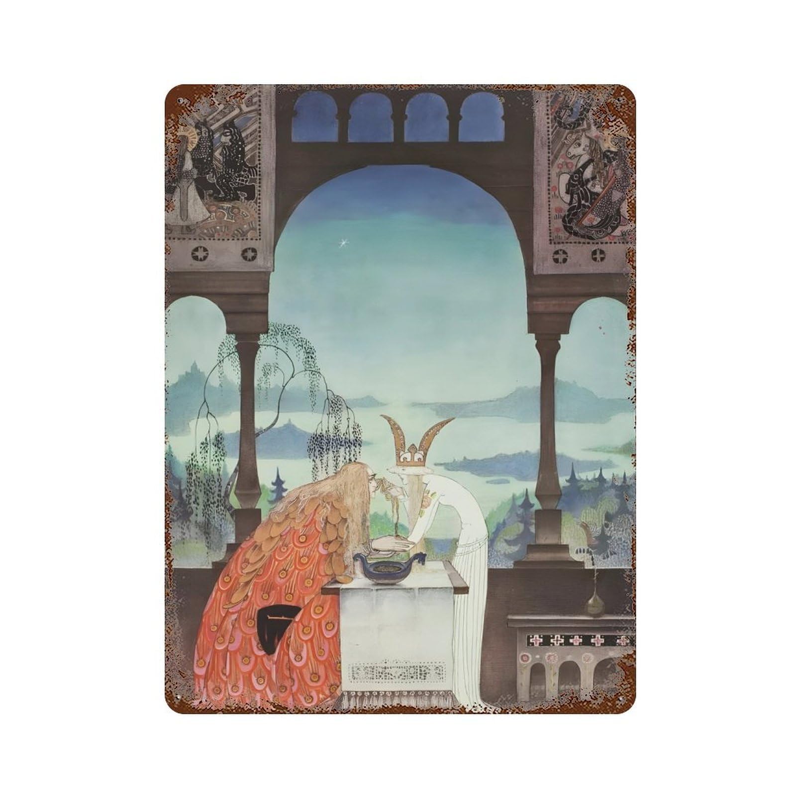 xiaoxiaoshen Kay Nielsen Vintage Illustration (46) Wall Decor Art Metal Tin Poster Modern Home Decor Art Home Bar Shop Decorations Vintage Sign 40x30cm