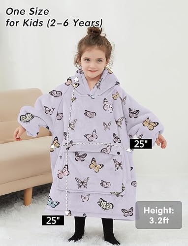 Miniatura 6 de NOUKOW Manta con capucha de sherpa de gran tamaño, sudadera de franela con bolsillo grande