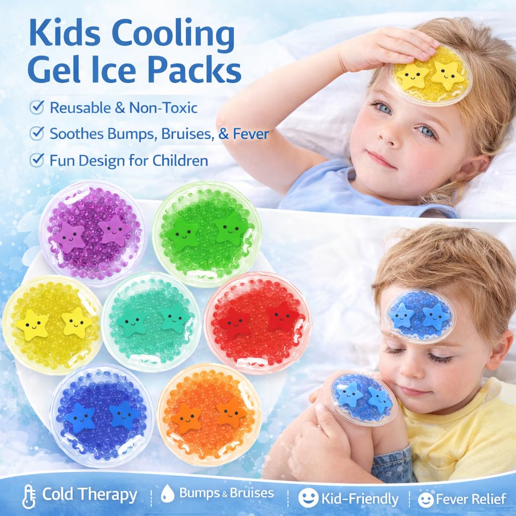 Boo Boo Lot de 16 compresses froides en gel, soulagement instantané de la douleur pour les blessures, les dents, les bosses et les ecchymoses – Coussinets de refroidissement sans danger pour les