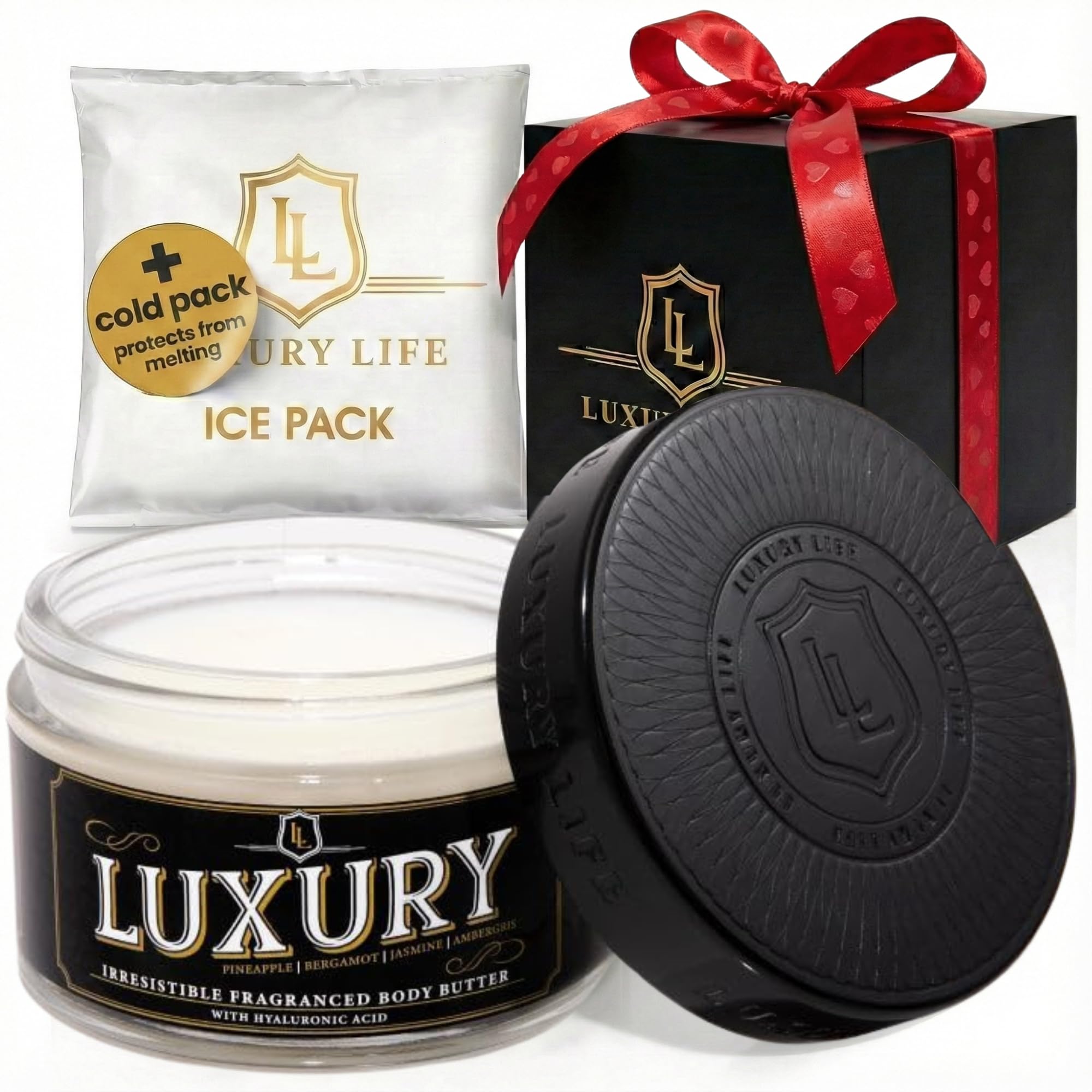 LUXURY LIFE Bed Butter - Scented, Luxurious Body Butter With All-Natural Hyaluronic Acid For Soft, Glowing, Hydrated Skin For Men & Women - Suitable For All Skin Types - Luxury Scent, 5 oz