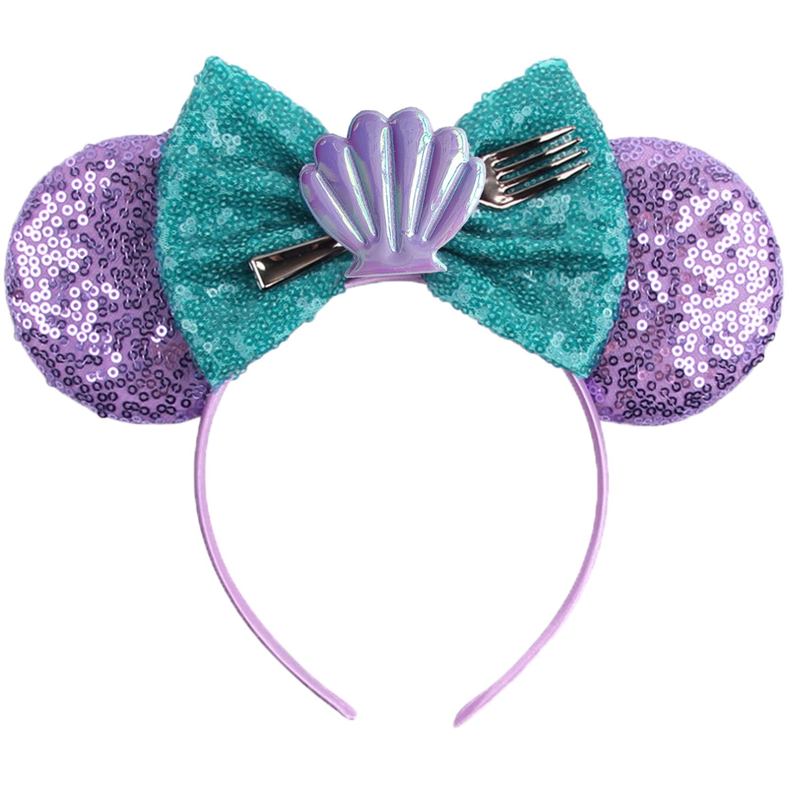 Photo 1 of ***STOCK IMAGE FOR REFERENCE***
FACHPINT Women's Mermaid Ears Headband for Holiday Theme Park Cosplay Role Play (Purple/Shells)