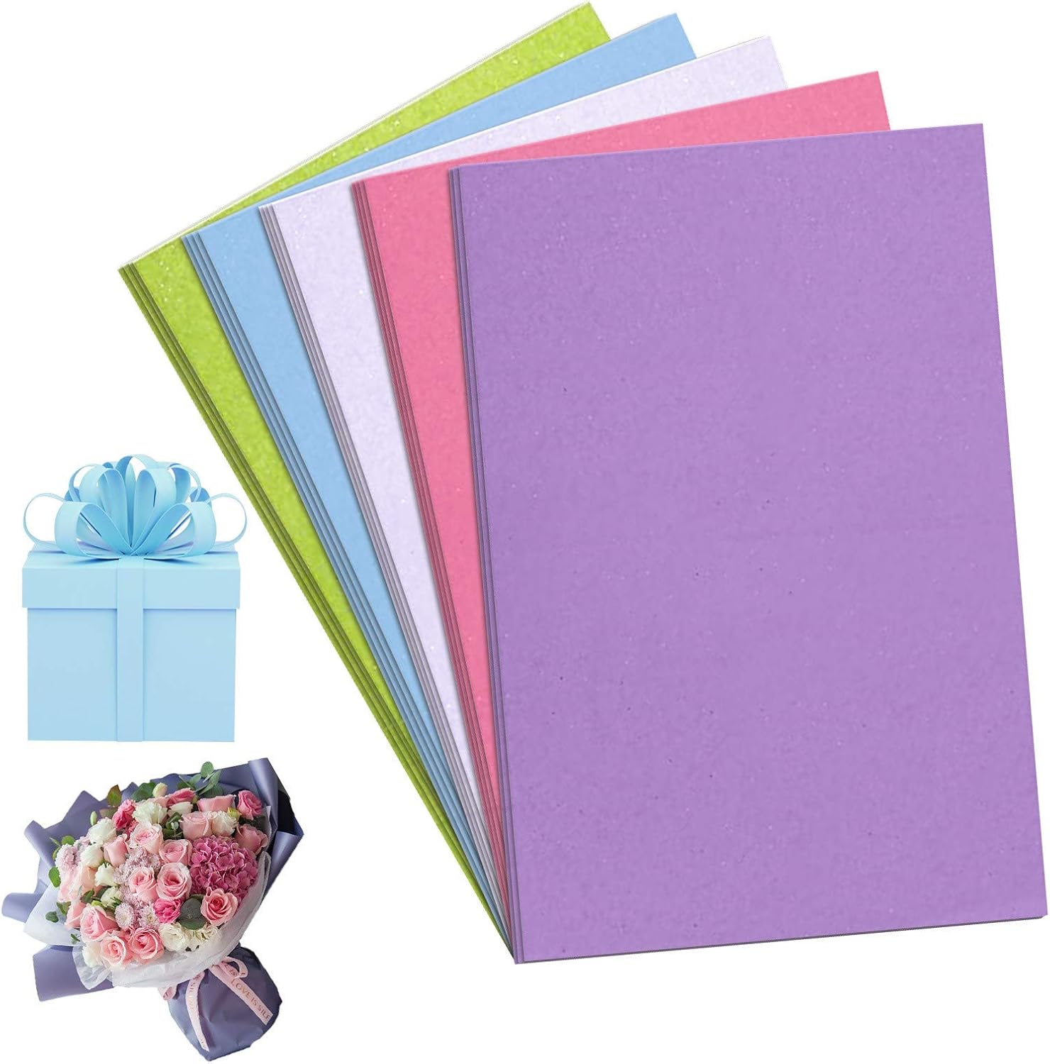 250 Sheets 5 Colors,Gift Wrapping Tissue Paper,Colored Tissue Paper,Decorative Art Rainbow Tissue Paper 20" x 28"for Art Craft Floral Birthday Party Festival Tissue Paper Pom Pom : Arts, Crafts & Sewing