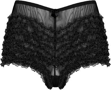 CHICTRY Mens Ruffled Lace Dance Booty 